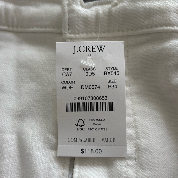 NWT J. Crew Petite High Rise Flare Crop Jean Pant in Signature Stretch 34P WHITE - Picture 11 of 12